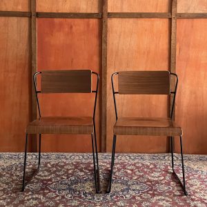 Solid Wooden Curved Chair (Set of 2)