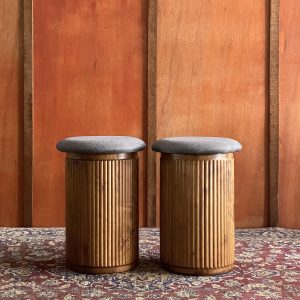 Wooden Round Stool (Set of 2)